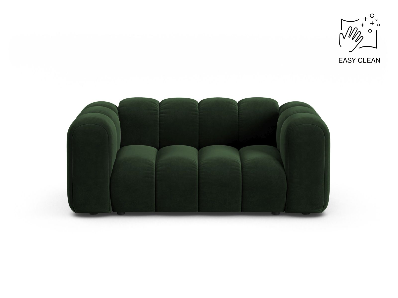 Velvet Modular Sofa, "Lupine", 2 Seats, 170x95x70