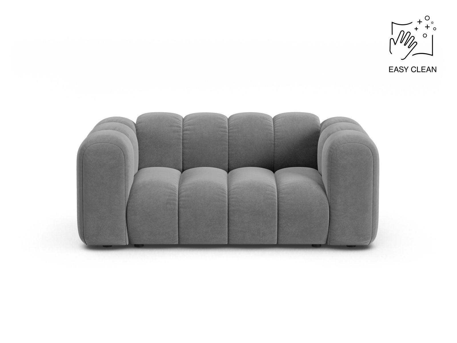 Velvet Modular Sofa, "Lupine", 2 Seats, 170x95x70