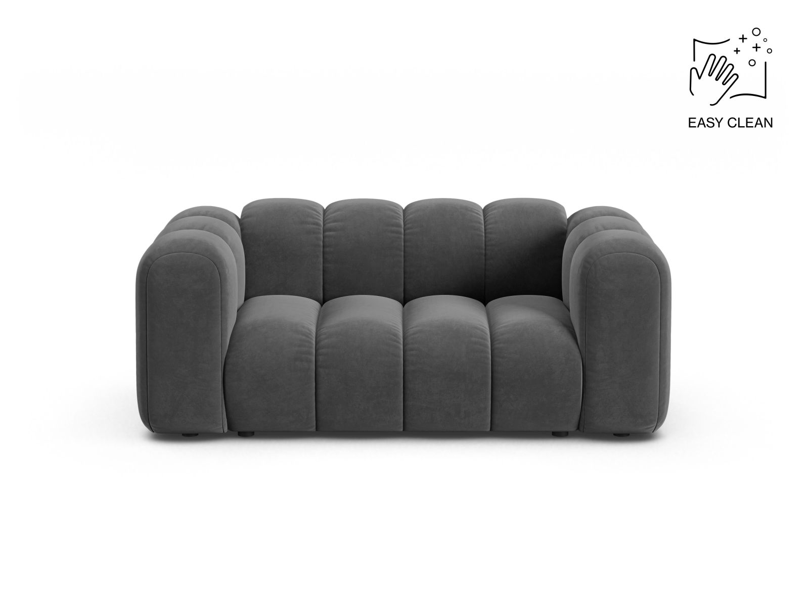 Velvet Modular Sofa, "Lupine", 2 Seats, 170x95x70