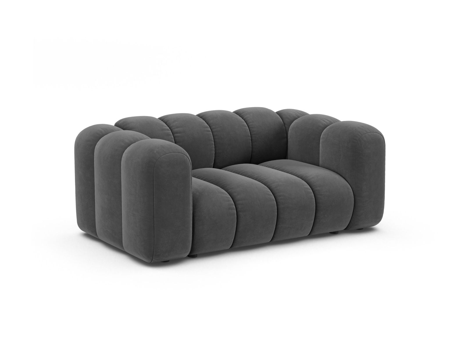 Velvet Modular Sofa, "Lupine", 2 Seats, 170x95x70