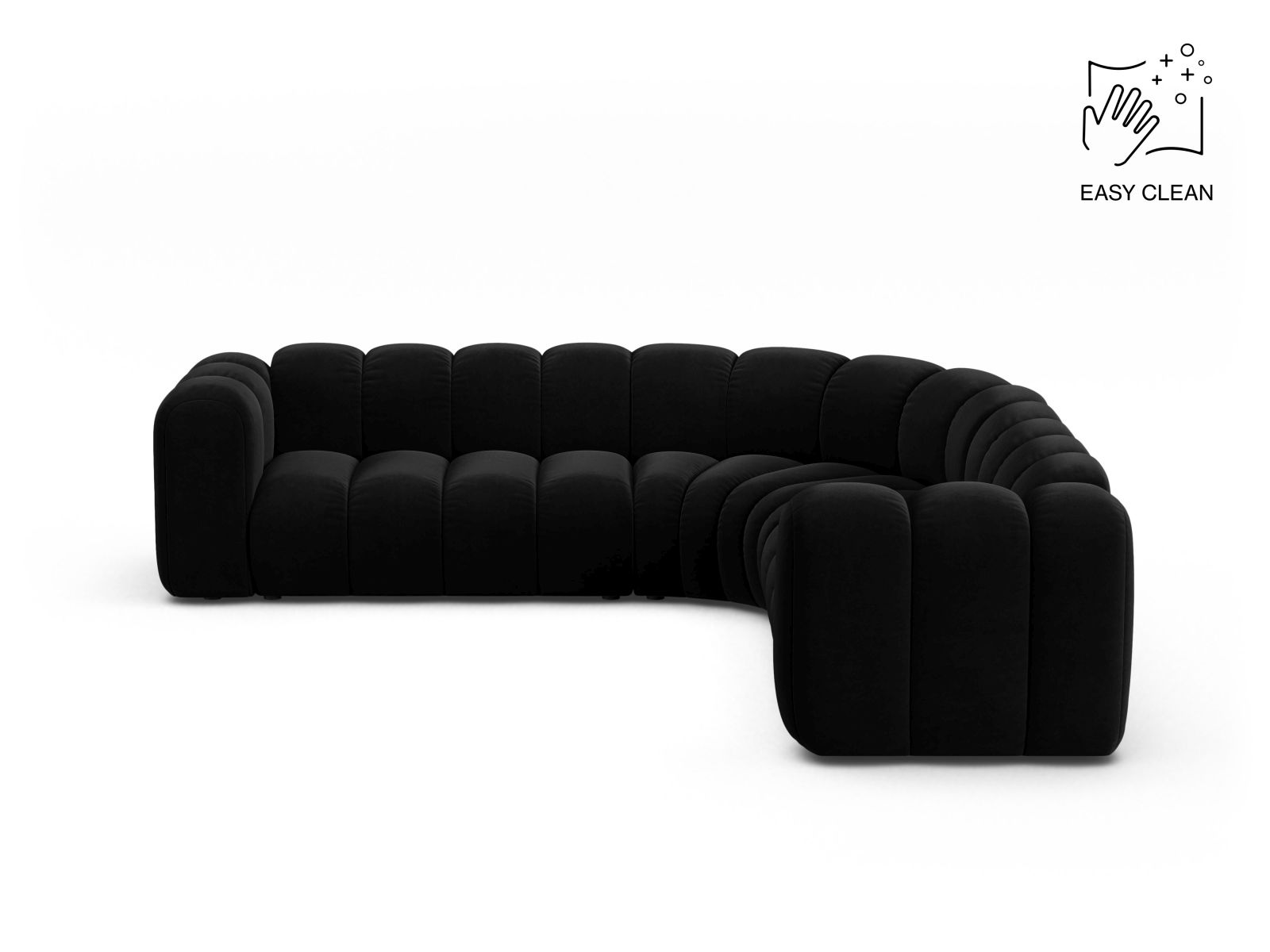Velvet Symmetrical Modular Corner Sofa, "Lupine", 6 Seats, 280x280x70