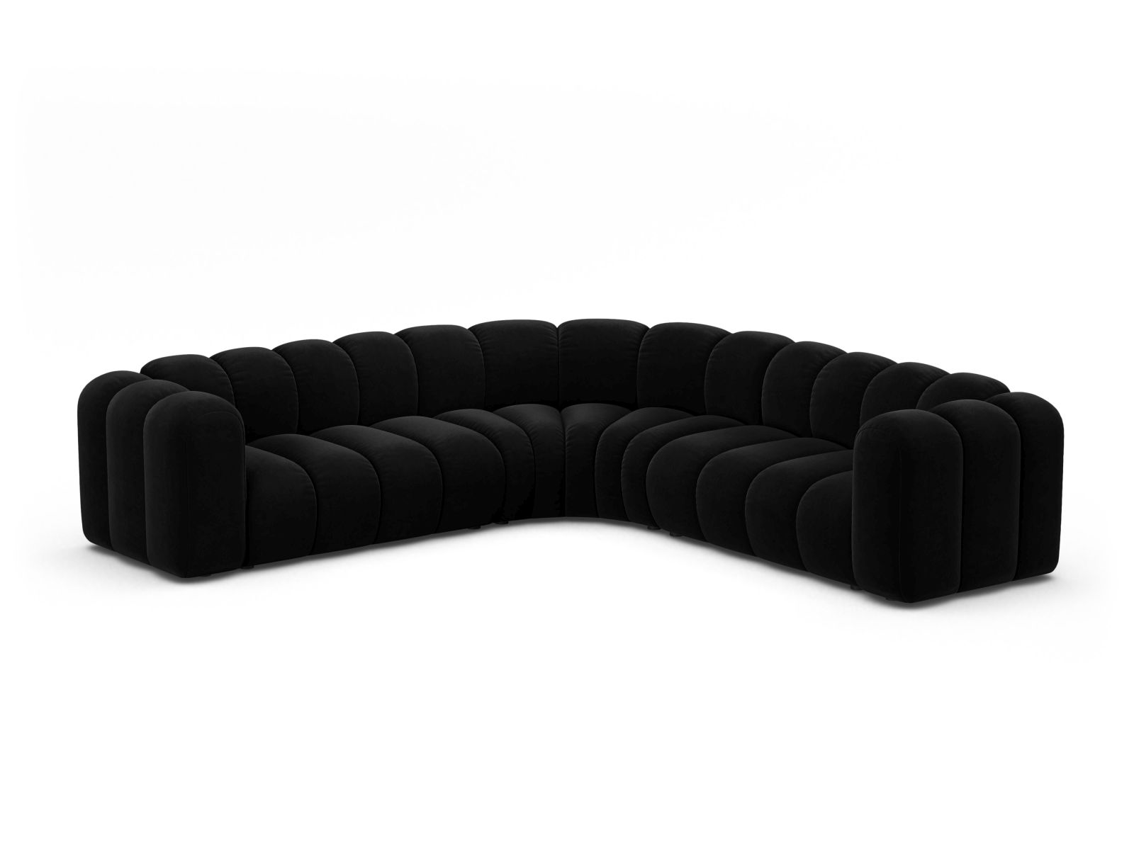 Velvet Symmetrical Modular Corner Sofa, "Lupine", 6 Seats, 280x280x70
