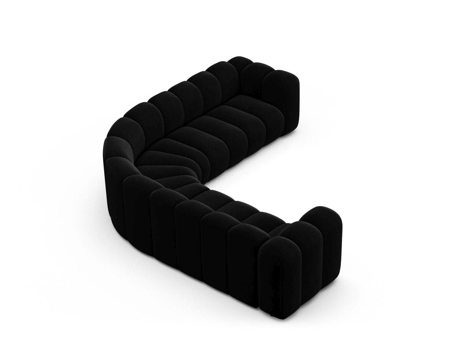 Velvet Symmetrical Modular Corner Sofa, "Lupine", 6 Seats, 280x280x70