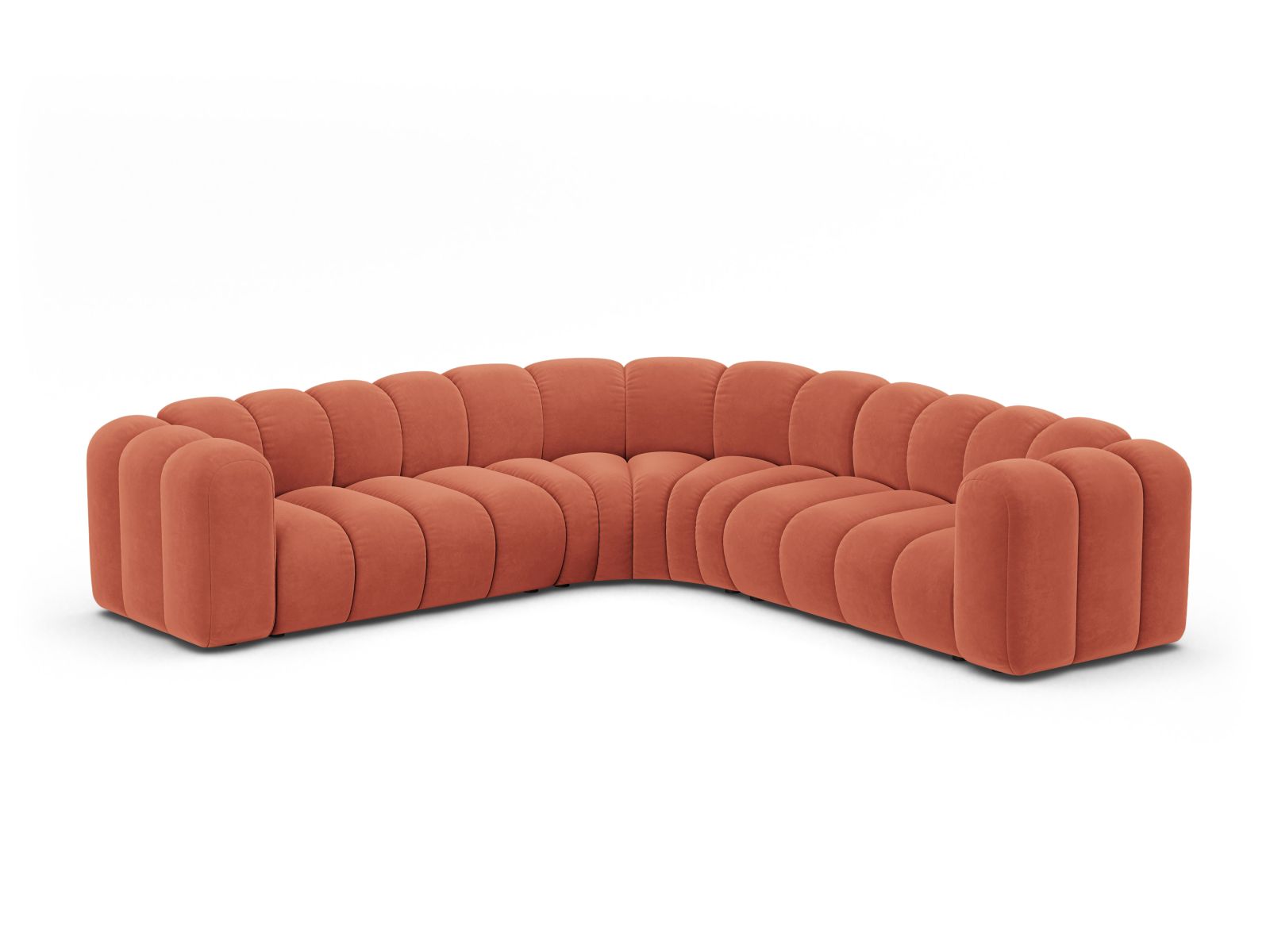 Velvet Symmetrical Modular Corner Sofa, "Lupine", 6 Seats, 280x280x70