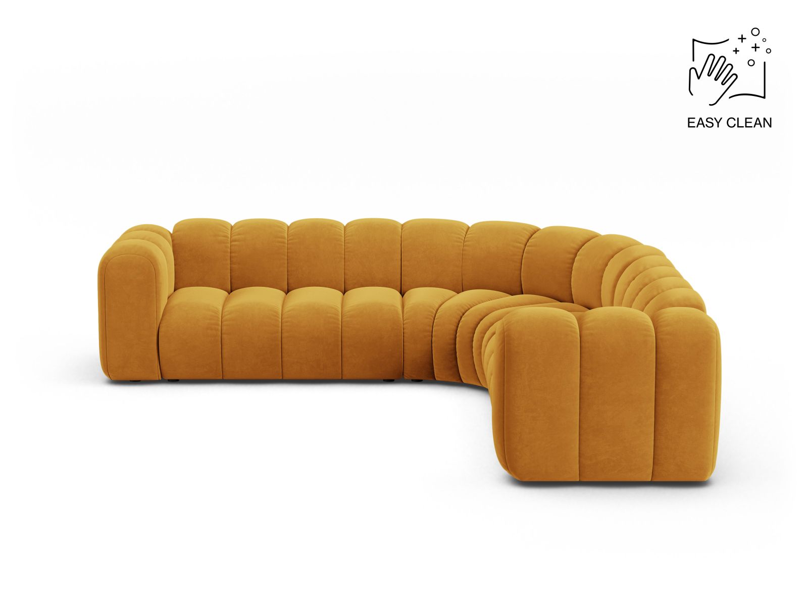Velvet Symmetrical Modular Corner Sofa, "Lupine", 6 Seats, 280x280x70