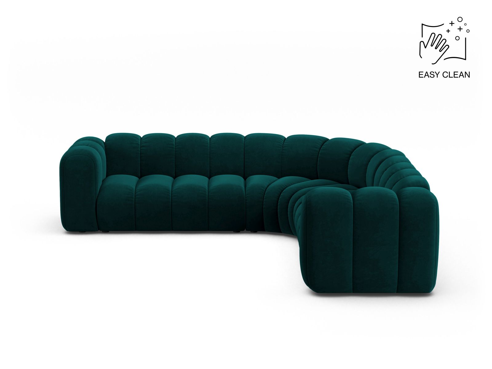 Velvet Symmetrical Modular Corner Sofa, "Lupine", 6 Seats, 280x280x70