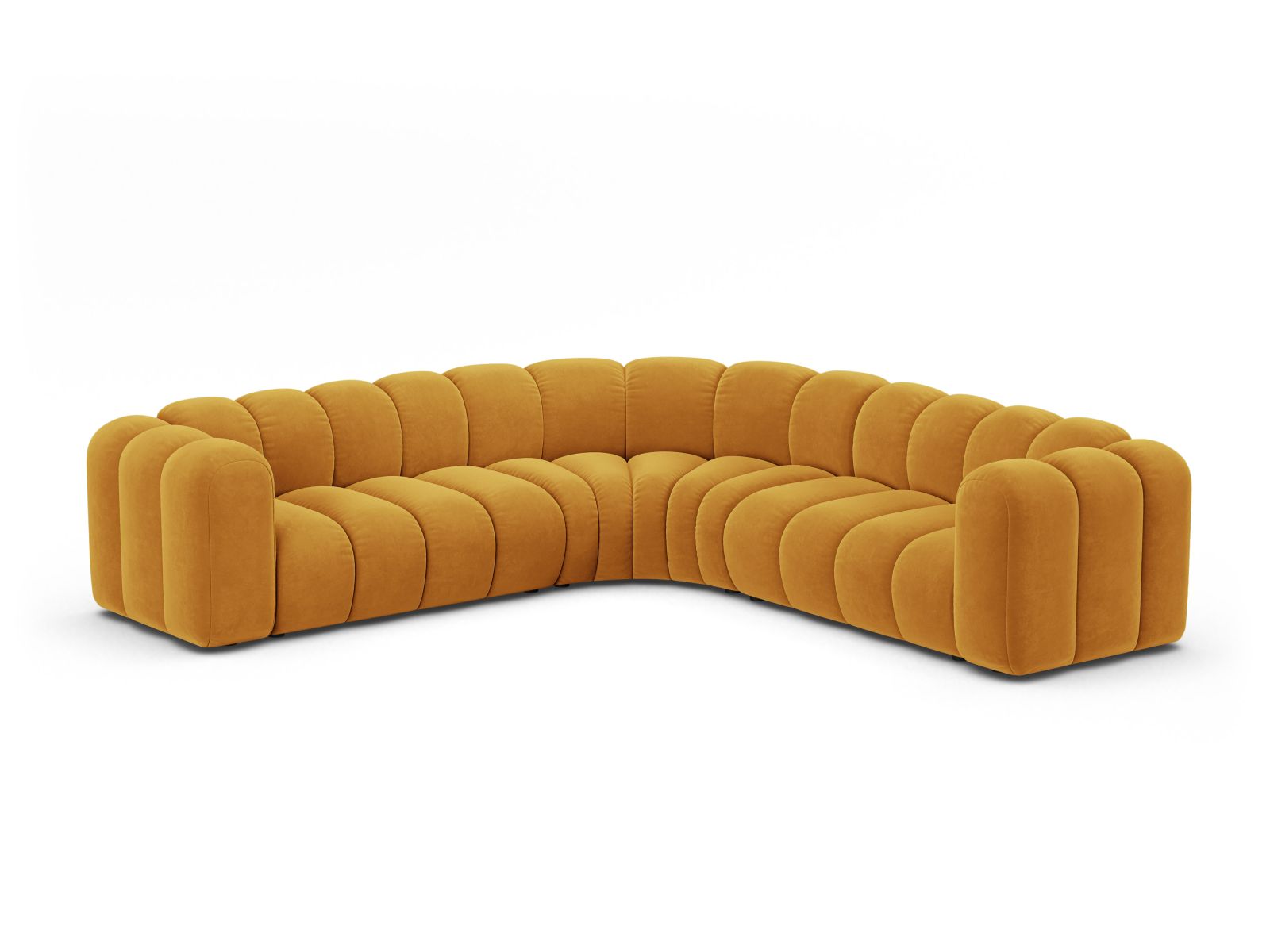 Velvet Symmetrical Modular Corner Sofa, "Lupine", 6 Seats, 280x280x70
