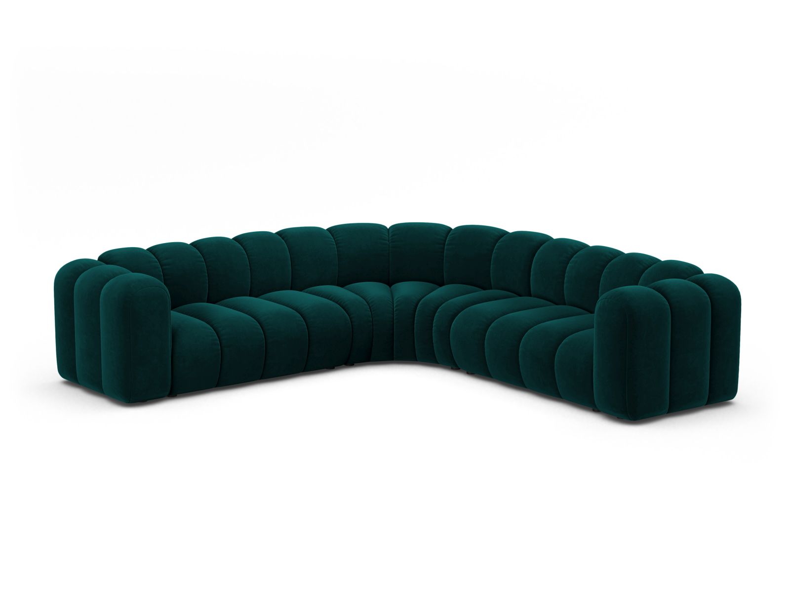 Velvet Symmetrical Modular Corner Sofa, "Lupine", 6 Seats, 280x280x70