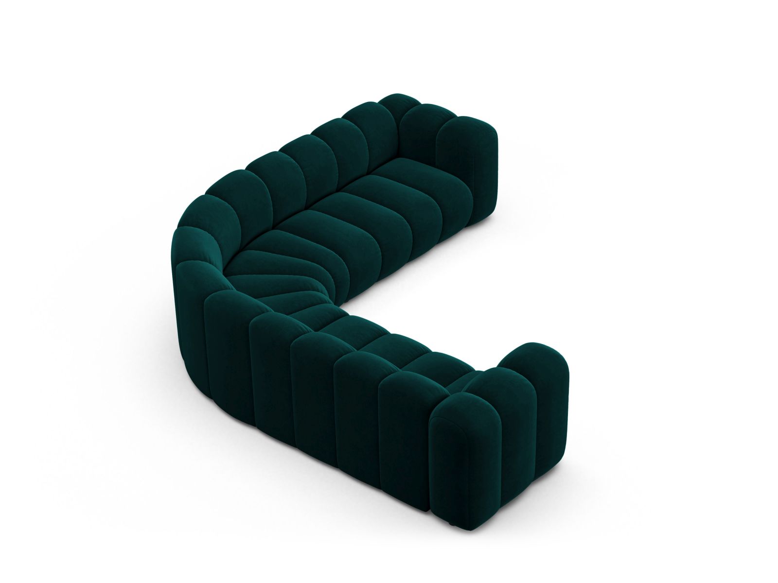 Velvet Symmetrical Modular Corner Sofa, "Lupine", 6 Seats, 280x280x70