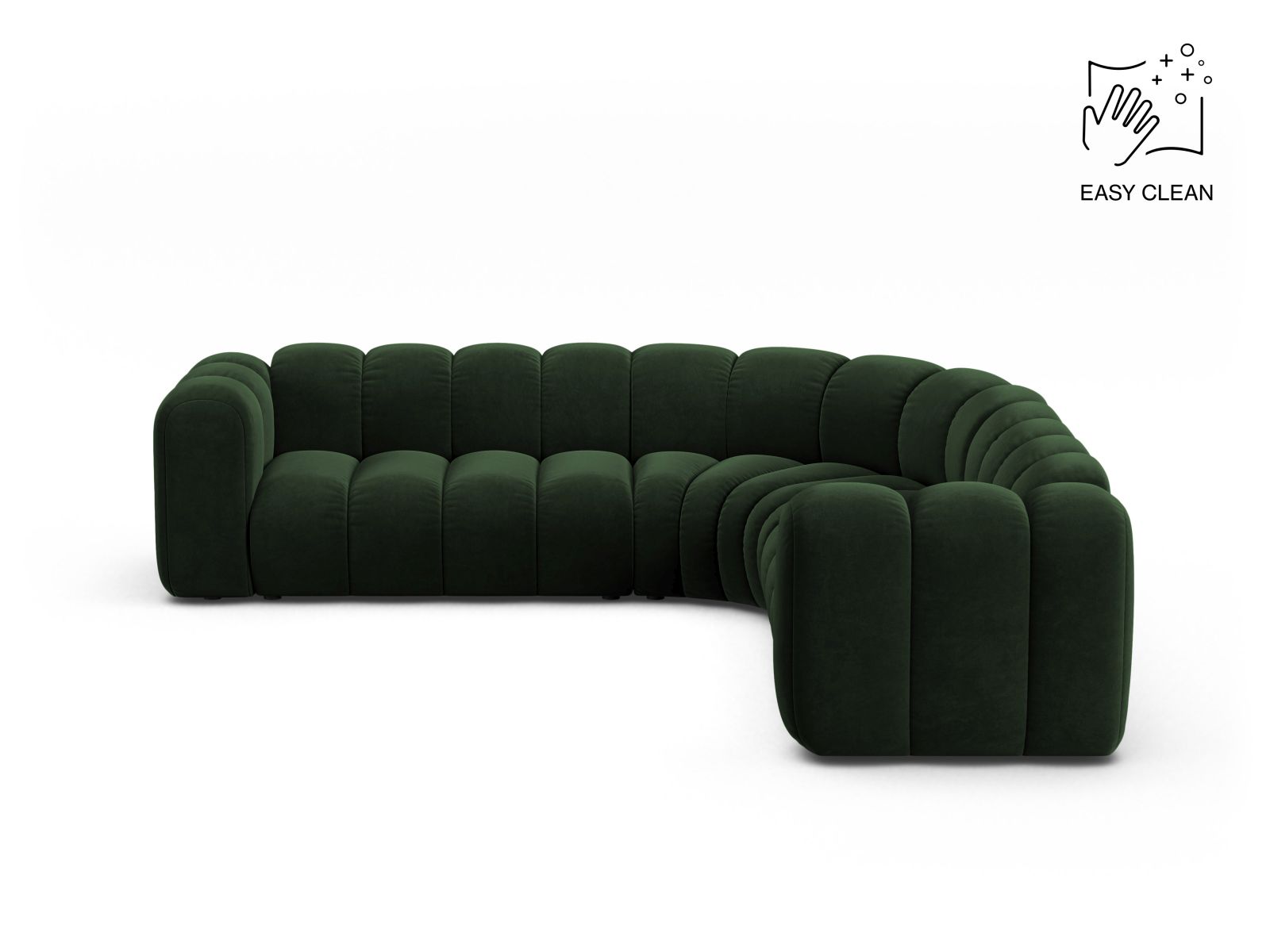 Velvet Symmetrical Modular Corner Sofa, "Lupine", 6 Seats, 280x280x70