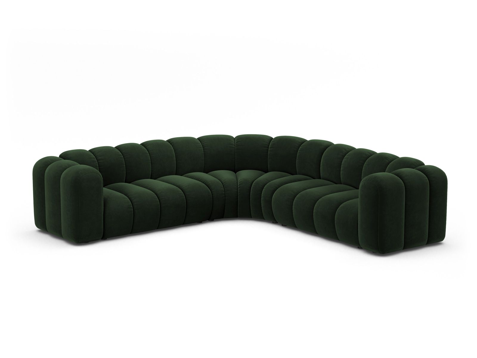 Velvet Symmetrical Modular Corner Sofa, "Lupine", 6 Seats, 280x280x70