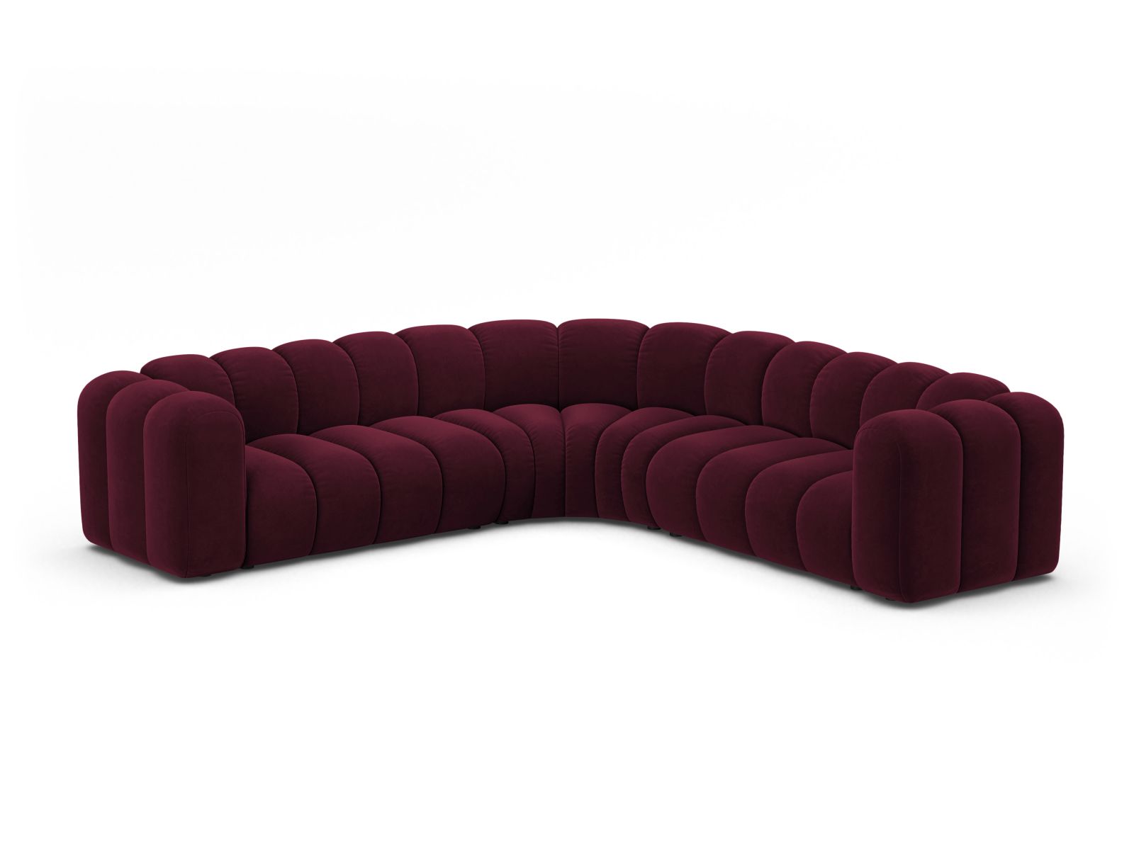 Velvet Symmetrical Modular Corner Sofa, "Lupine", 6 Seats, 280x280x70