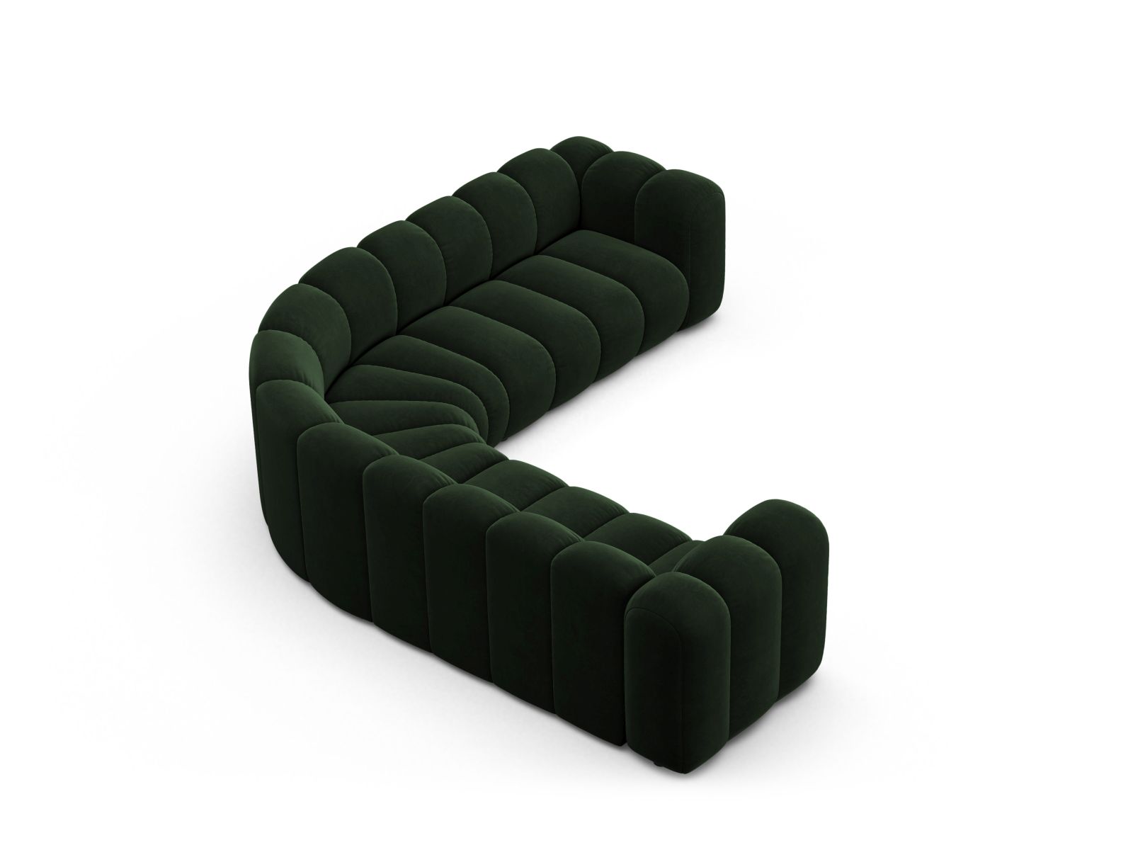 Velvet Symmetrical Modular Corner Sofa, "Lupine", 6 Seats, 280x280x70
