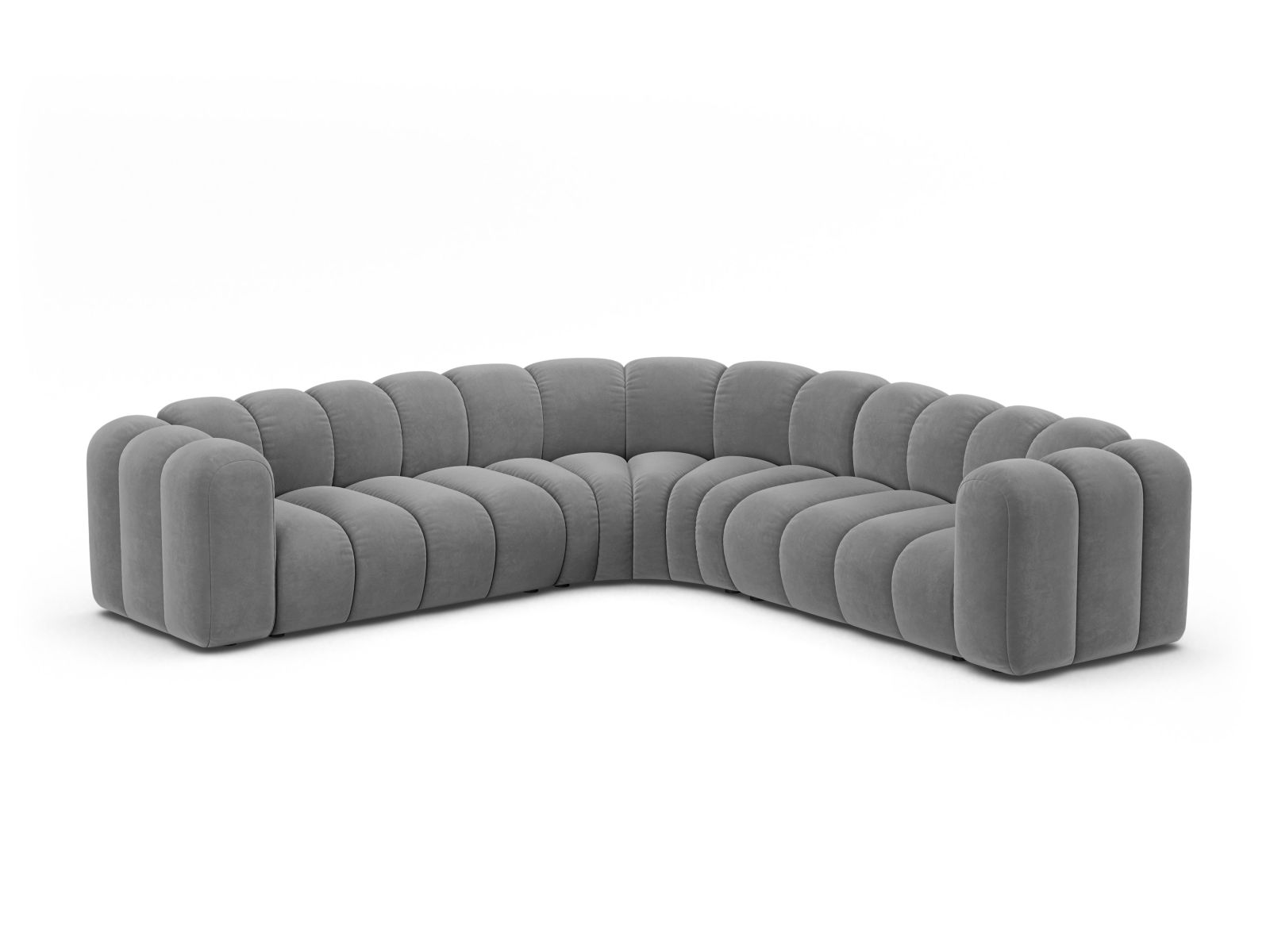 Velvet Symmetrical Modular Corner Sofa, "Lupine", 6 Seats, 280x280x70