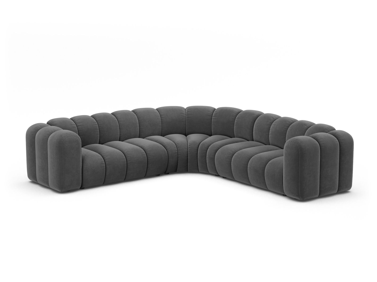 Velvet Symmetrical Modular Corner Sofa, "Lupine", 6 Seats, 280x280x70