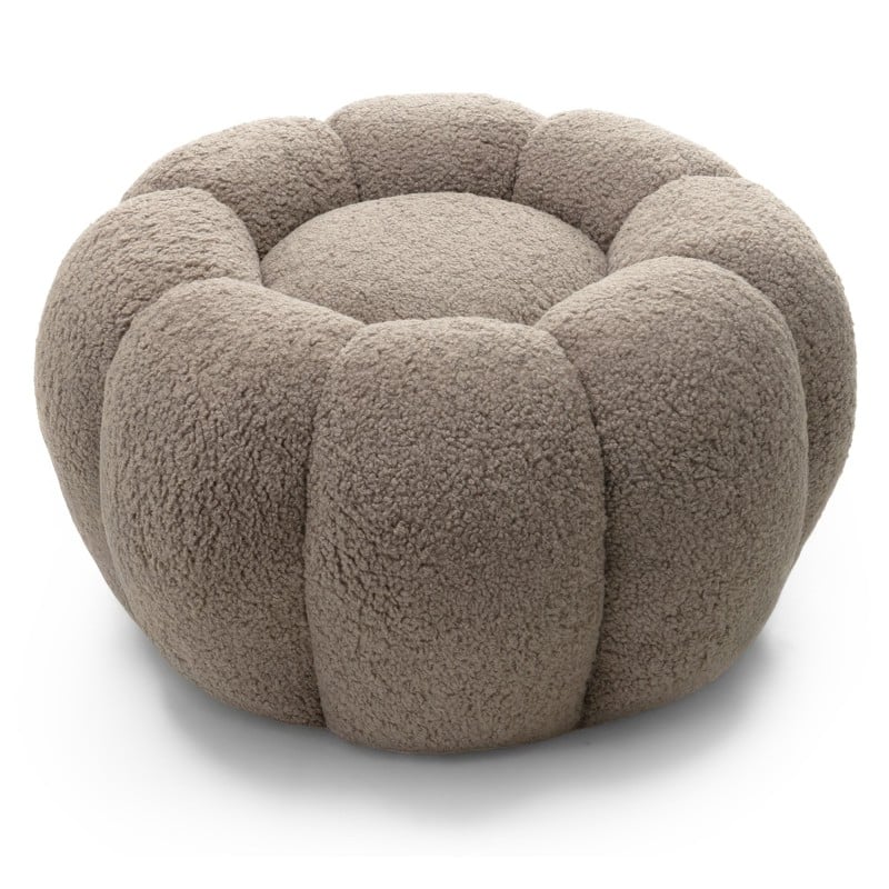 Puf Perugia, cappuccino, boucle, obłe kształty