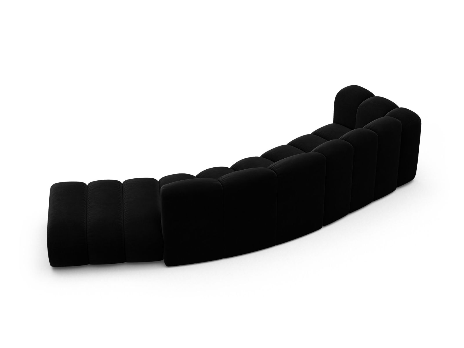 Velvet Left Modular Sofa, "Lupine", 5 Seats, 335x166x70