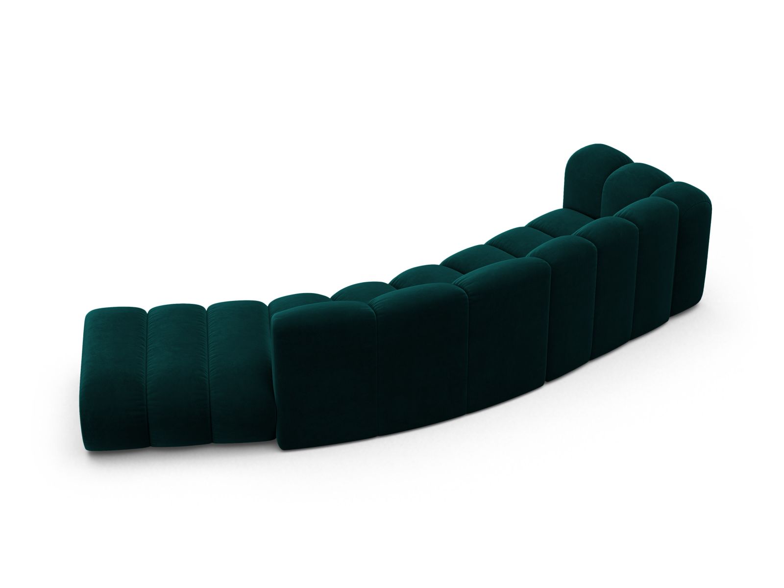 Velvet Left Modular Sofa, "Lupine", 5 Seats, 335x166x70