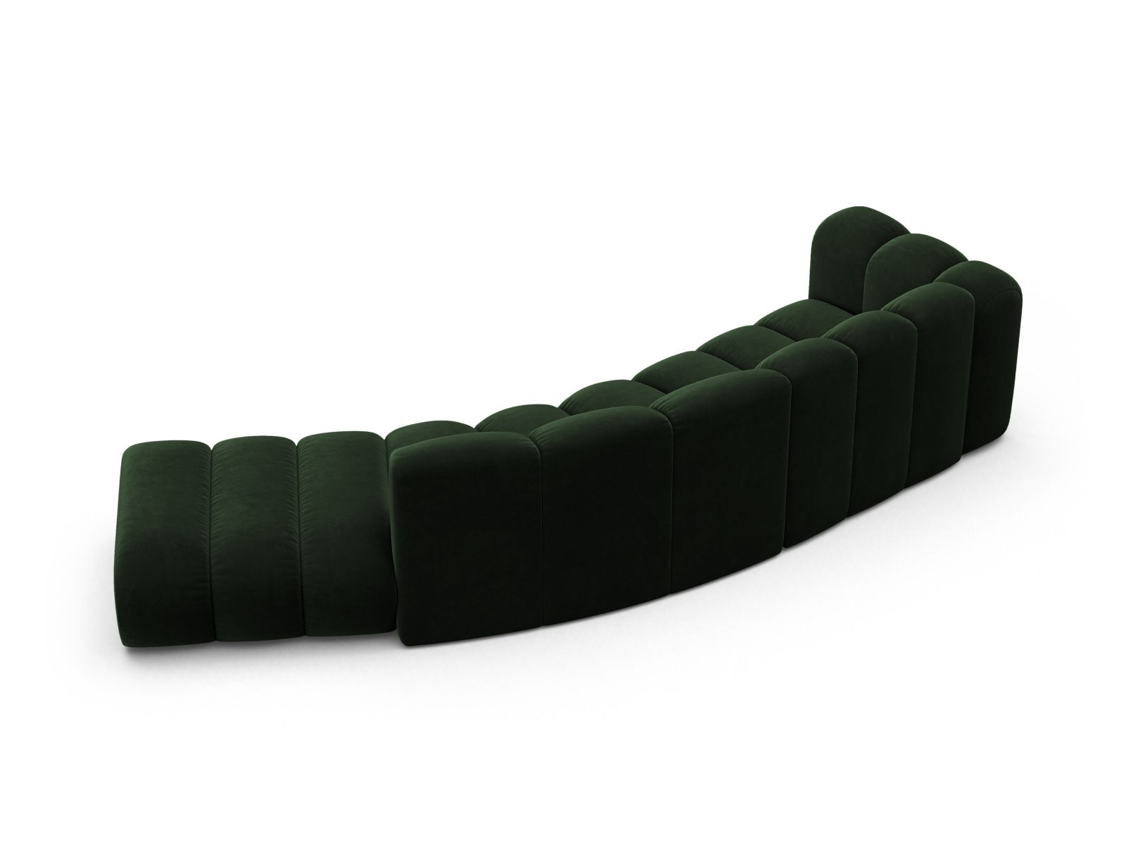 Velvet Left Modular Sofa, "Lupine", 5 Seats, 335x166x70