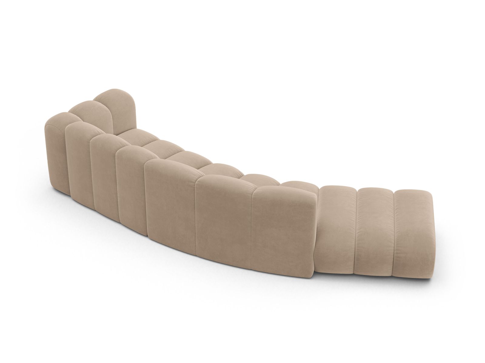 Velvet Right Modular Sofa, "Lupine", 5 Seats, 335x166x70