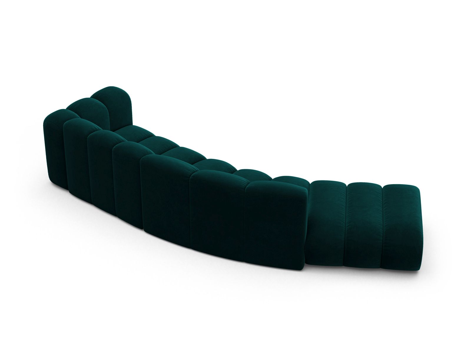Velvet Right Modular Sofa, "Lupine", 5 Seats, 335x166x70