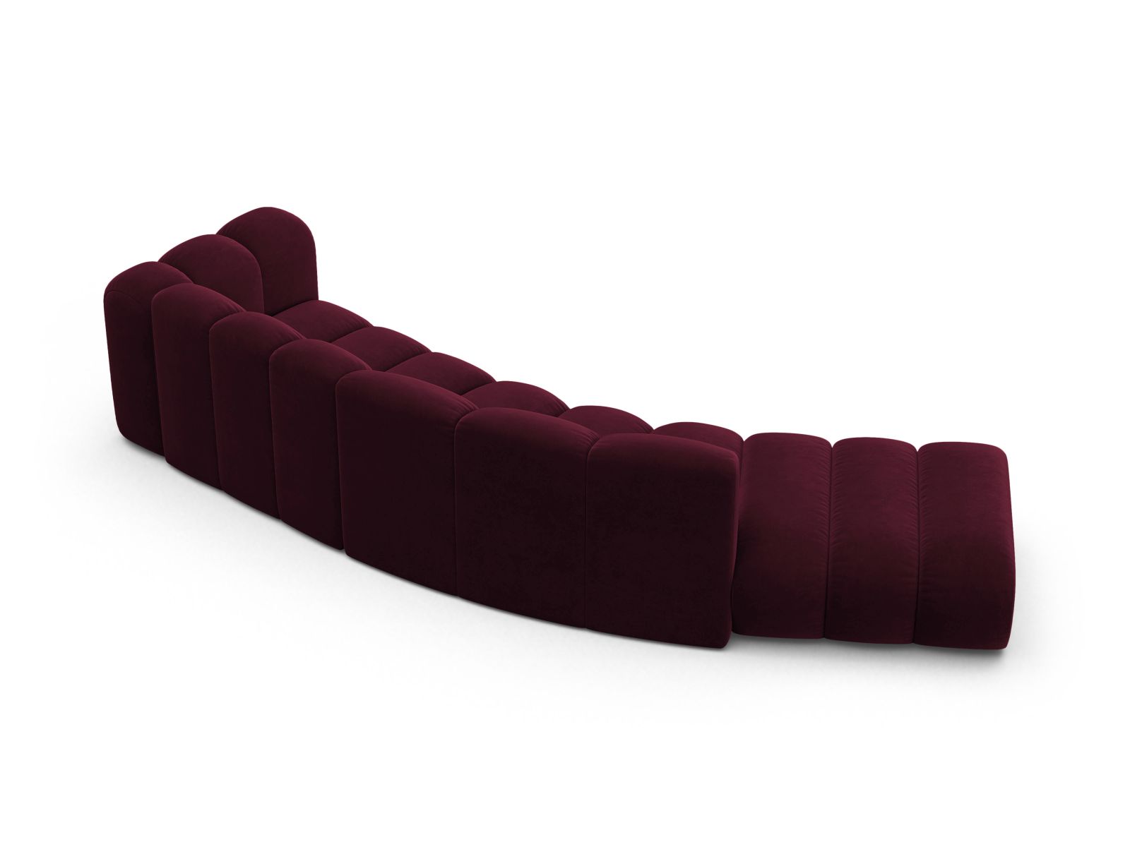 Velvet Right Modular Sofa, "Lupine", 5 Seats, 335x166x70
