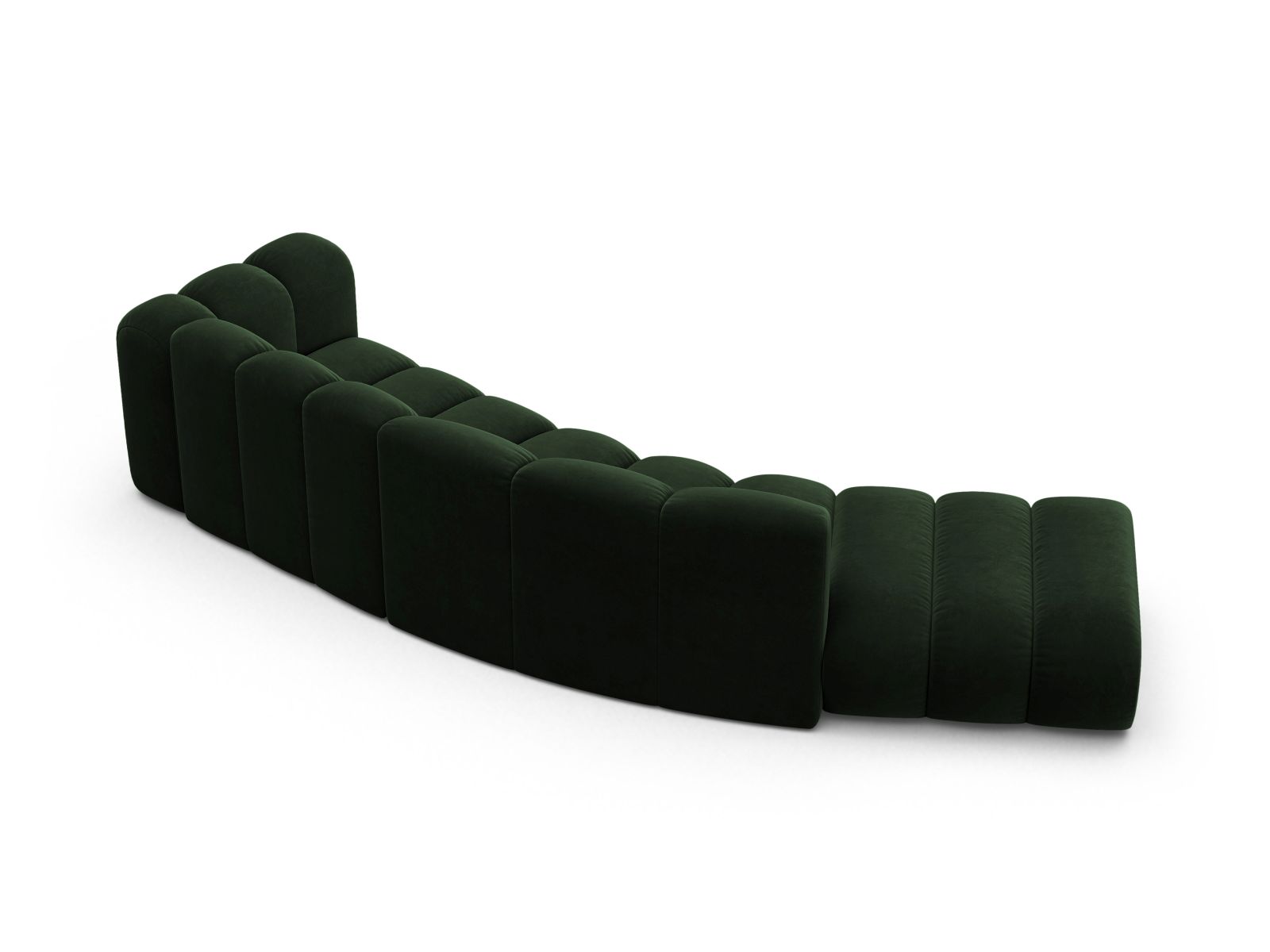 Velvet Right Modular Sofa, "Lupine", 5 Seats, 335x166x70