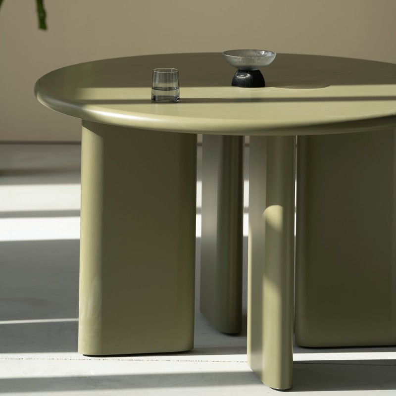 Stół do jadalni Poem 120 cm, okrągły, oliwkowy, matowy