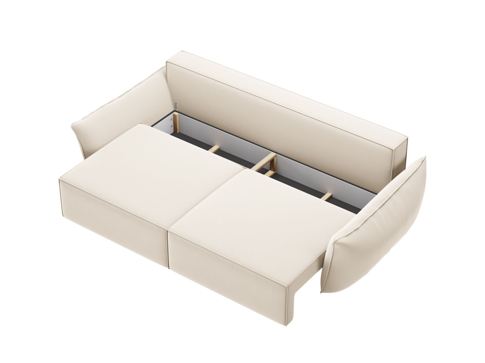 Velvet Sofa With Bed Function And Box, "Kaelle", 3 Seats, 244x97x91