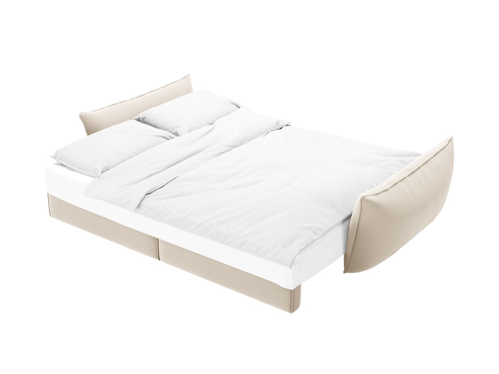 Velvet Sofa With Bed Function And Box, "Kaelle", 3 Seats, 244x97x91