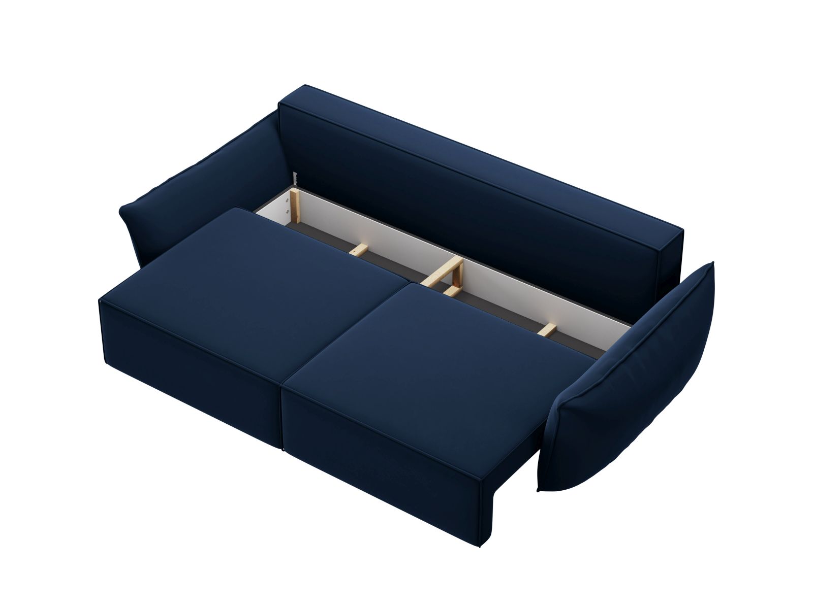 Velvet Sofa With Bed Function And Box, "Kaelle", 3 Seats, 244x97x91