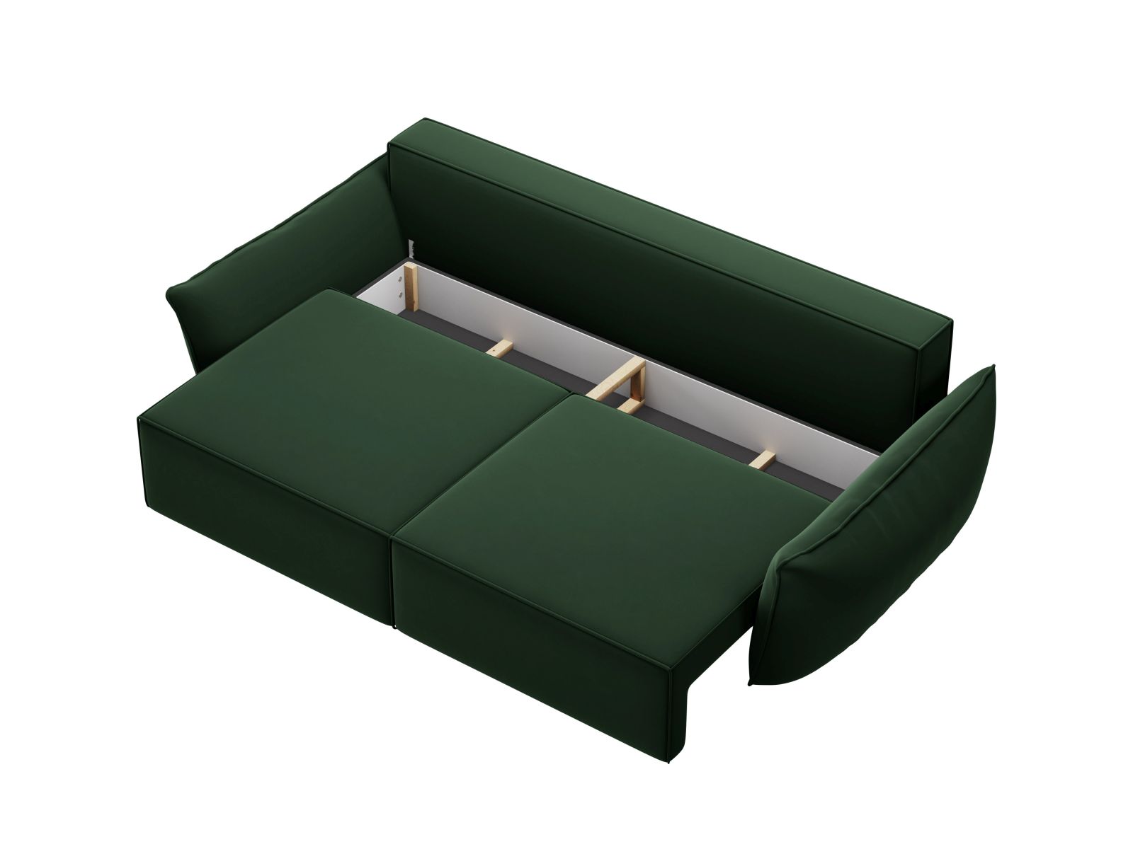 Velvet Sofa With Bed Function And Box, "Kaelle", 3 Seats, 244x97x91