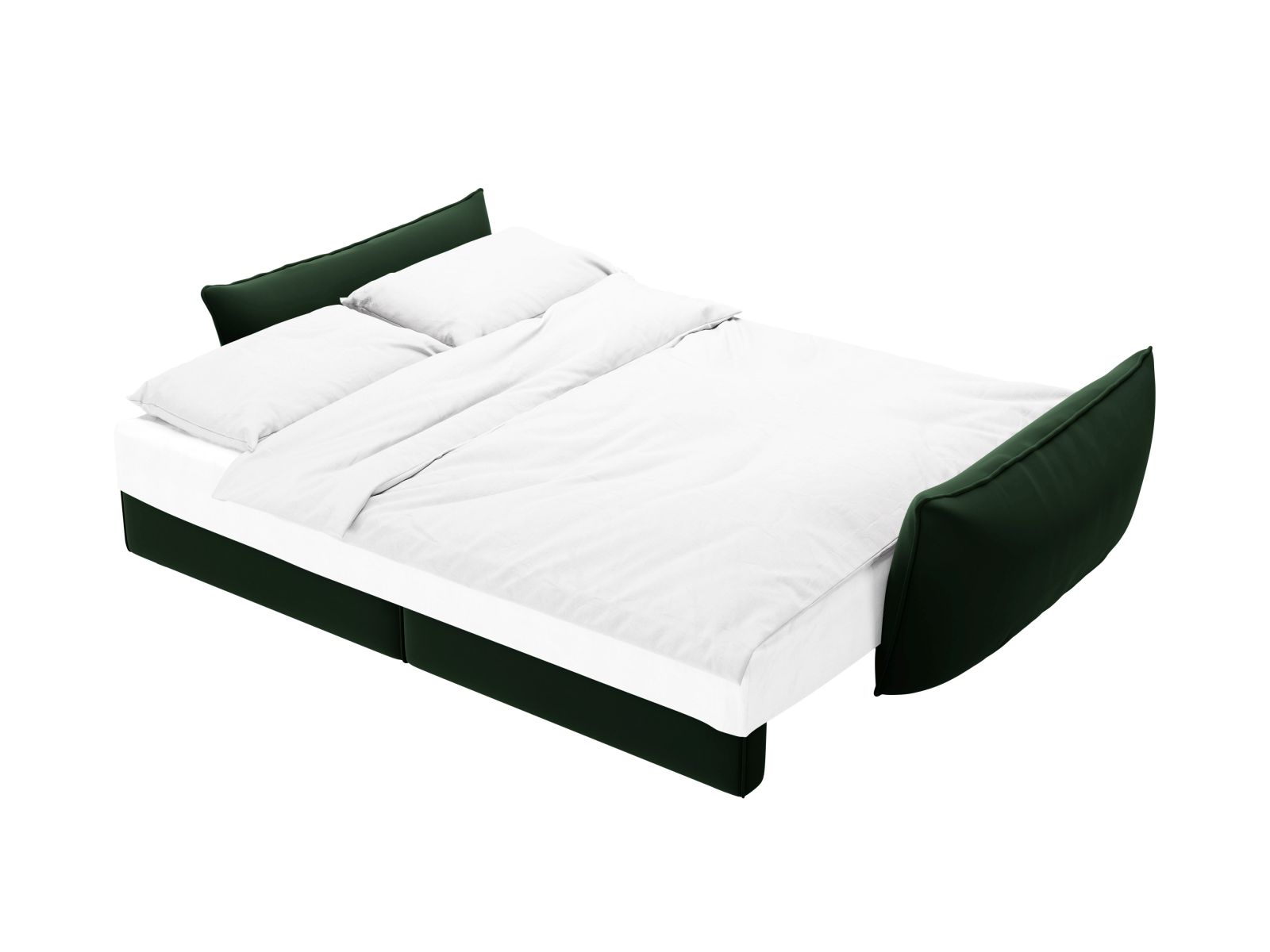 Velvet Sofa With Bed Function And Box, "Kaelle", 3 Seats, 244x97x91