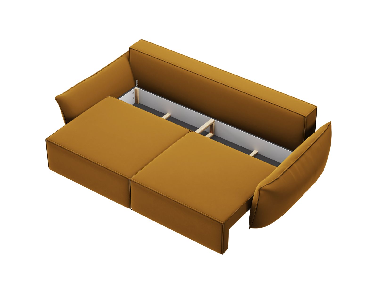 Velvet Sofa With Bed Function And Box, "Kaelle", 3 Seats, 244x97x91