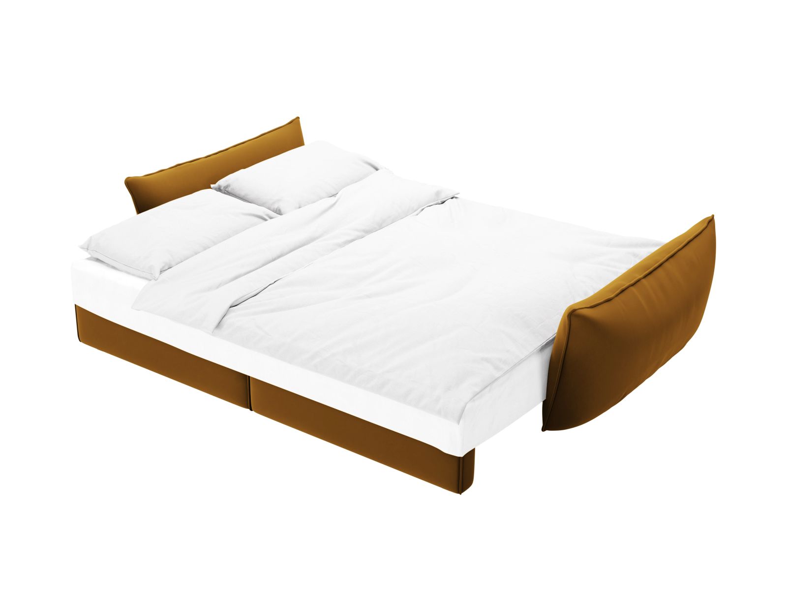 Velvet Sofa With Bed Function And Box, "Kaelle", 3 Seats, 244x97x91