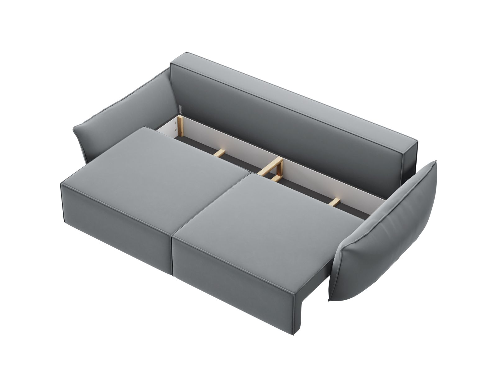 Velvet Sofa With Bed Function And Box, "Kaelle", 3 Seats, 244x97x91