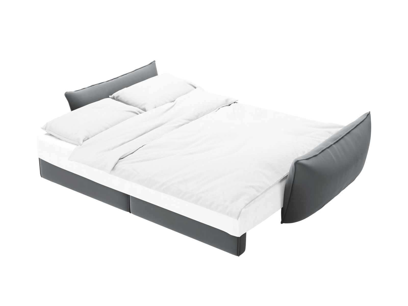 Velvet Sofa With Bed Function And Box, "Kaelle", 3 Seats, 244x97x91