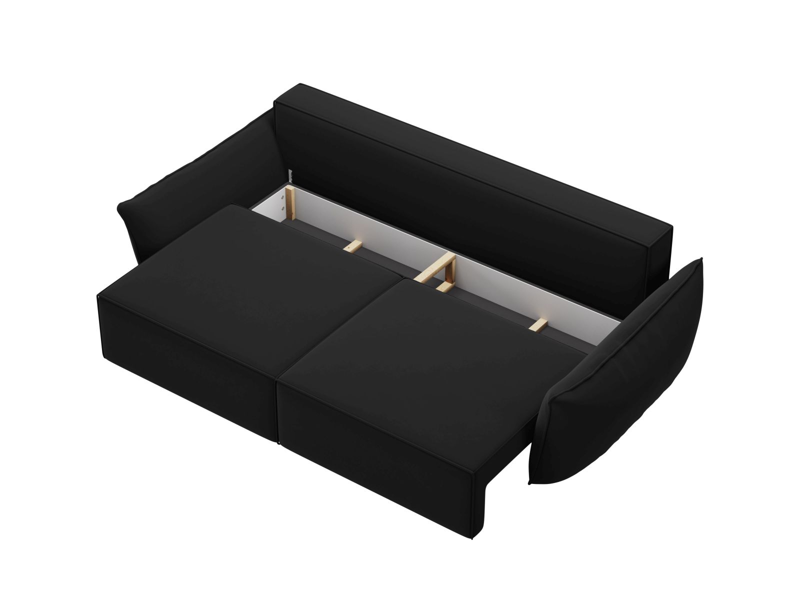 Velvet Sofa With Bed Function And Box, "Kaelle", 3 Seats, 244x97x91