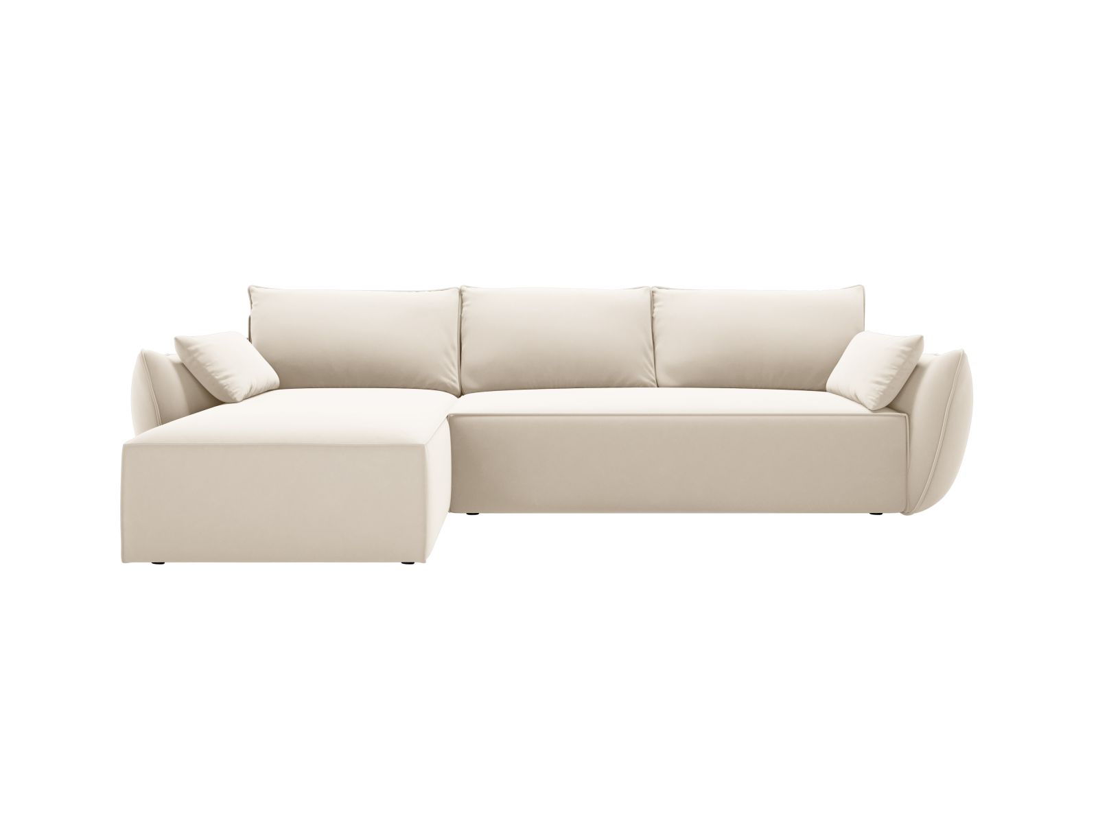 Velvet Left Corner Sofa With Bed Function And Box, "Kaelle", 4 Seats, 252x165x87