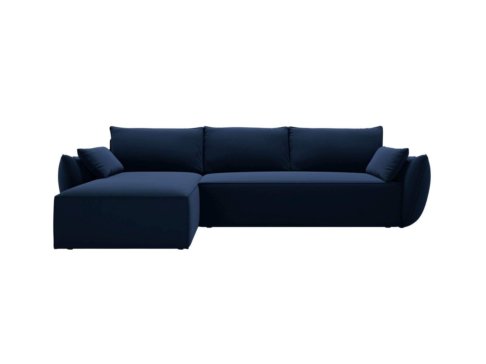 Velvet Left Corner Sofa With Bed Function And Box, "Kaelle", 4 Seats, 252x165x87