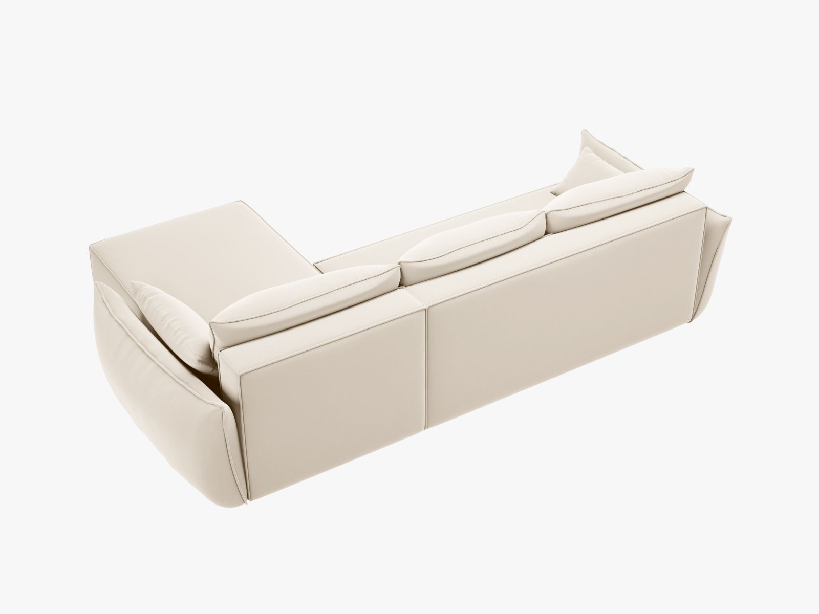 Velvet Left Corner Sofa With Bed Function And Box, "Kaelle", 4 Seats, 252x165x87
