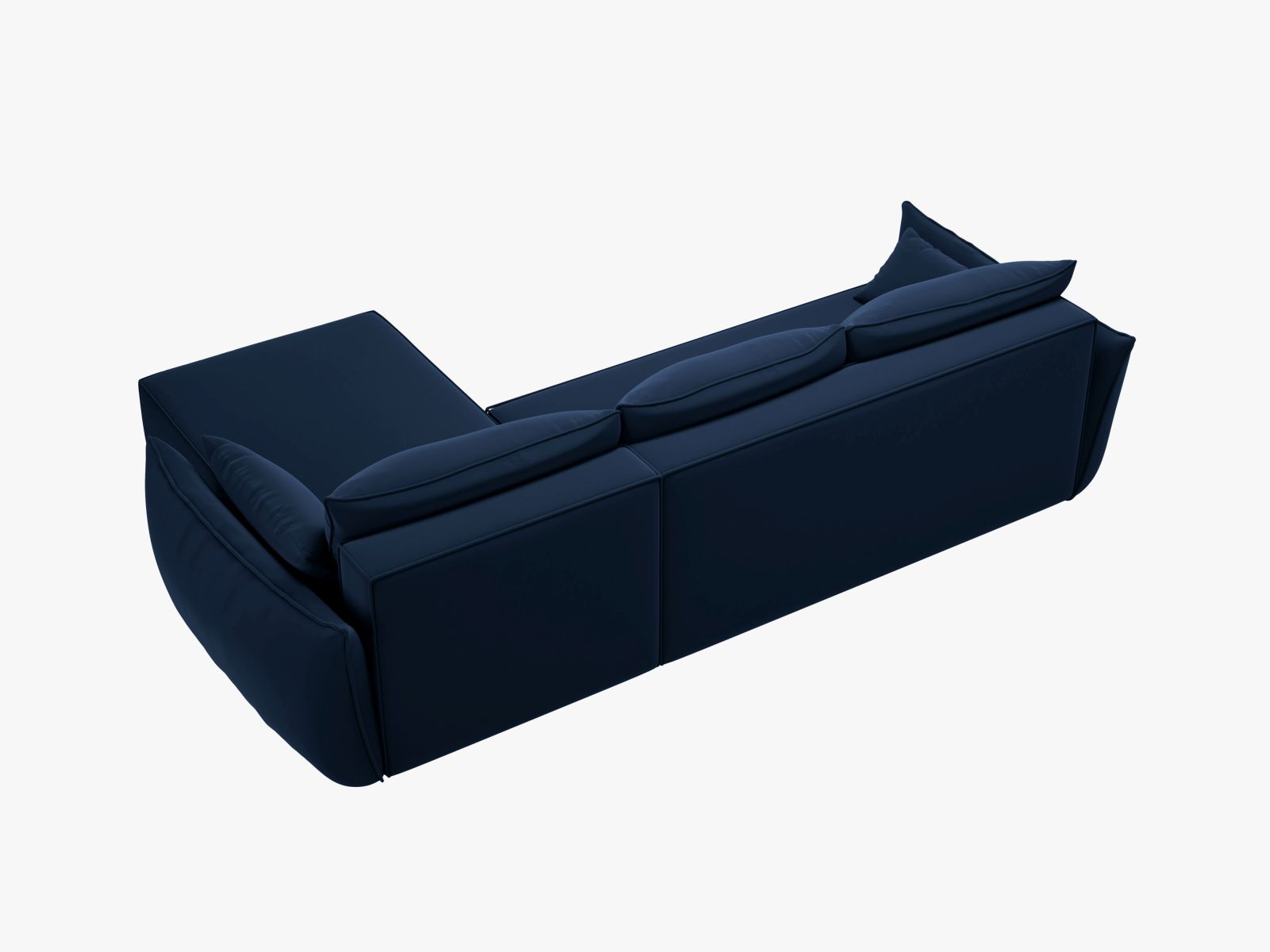 Velvet Left Corner Sofa With Bed Function And Box, "Kaelle", 4 Seats, 252x165x87