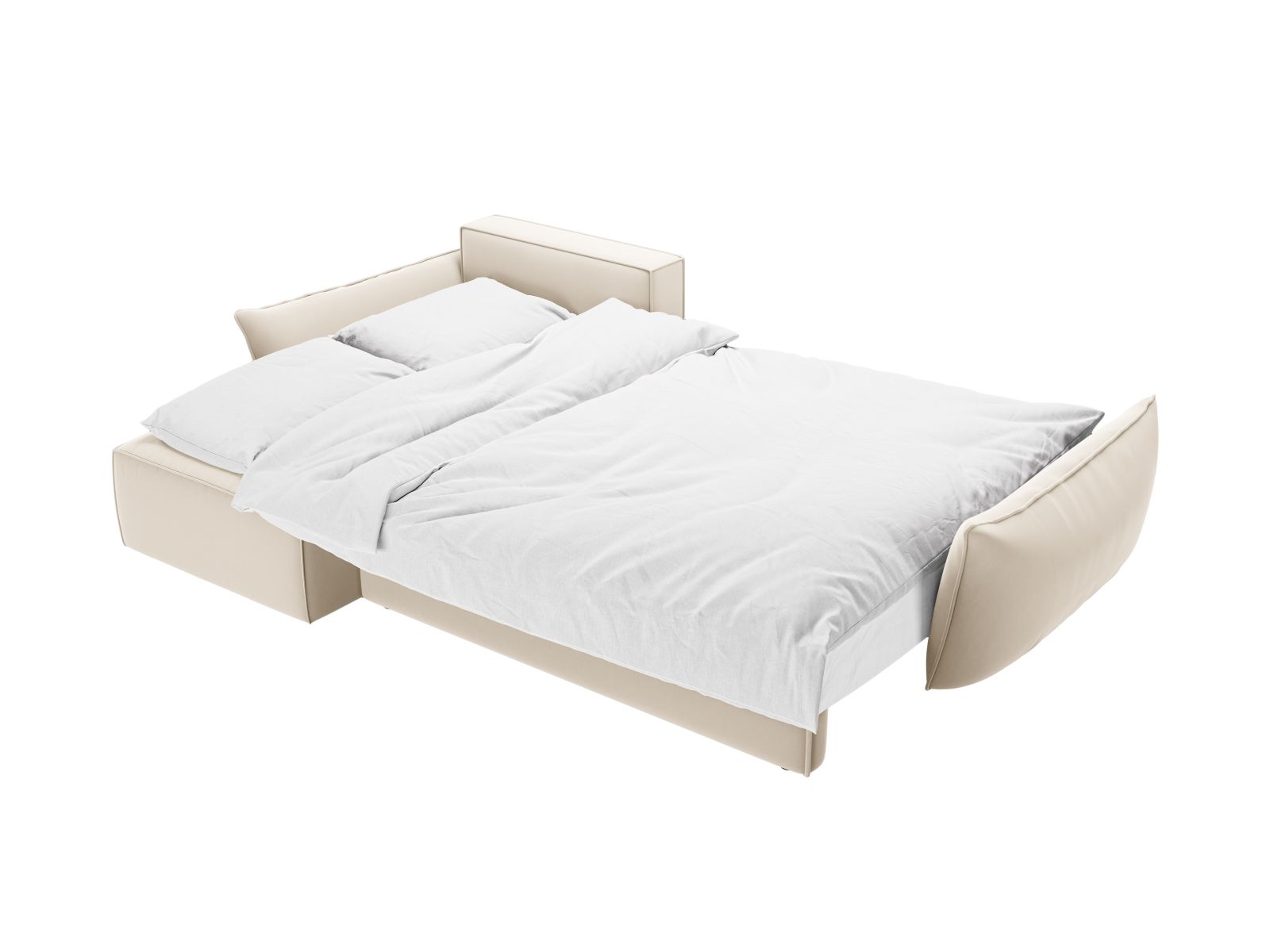 Velvet Left Corner Sofa With Bed Function And Box, "Kaelle", 4 Seats, 252x165x87