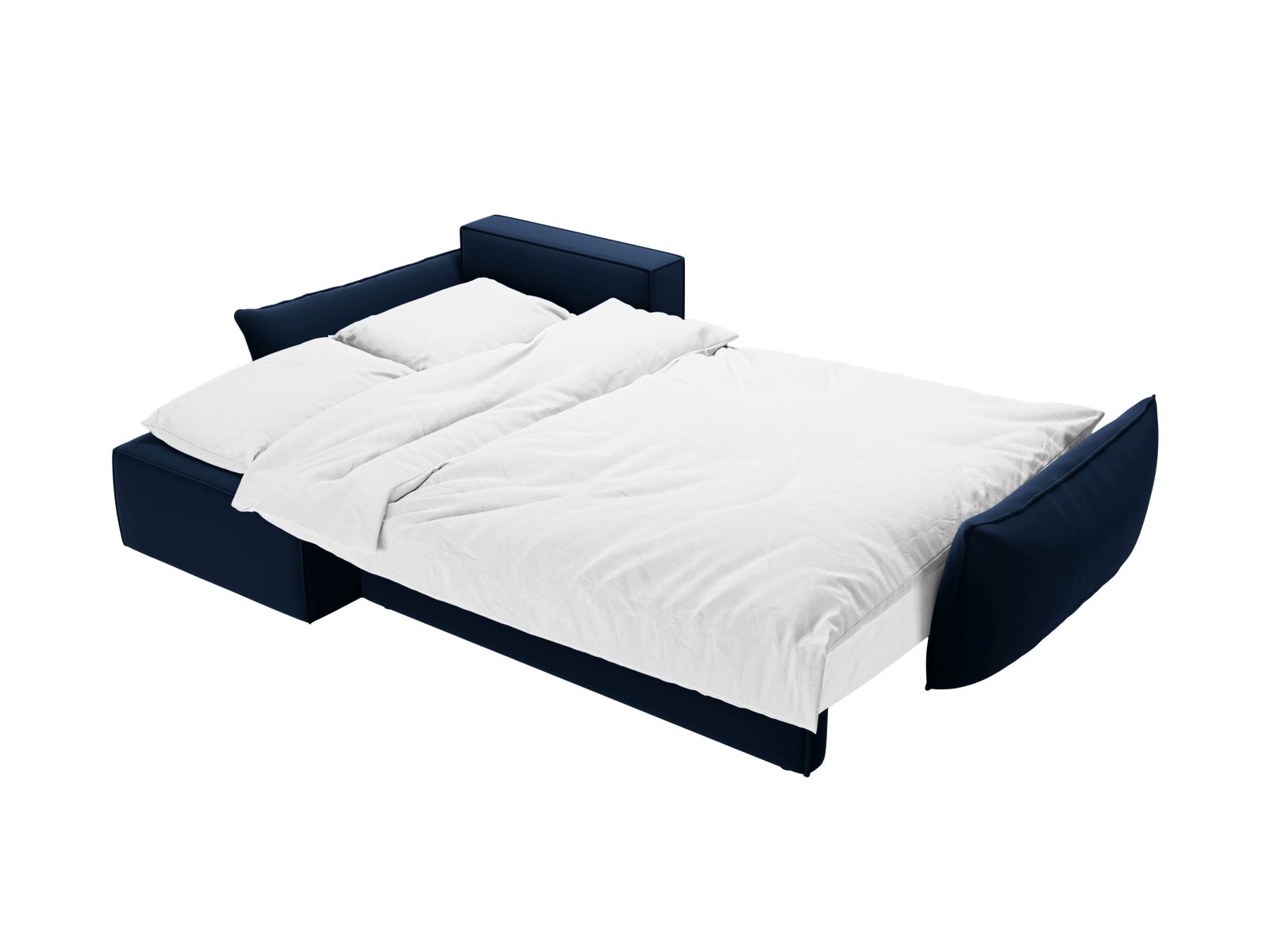 Velvet Left Corner Sofa With Bed Function And Box, "Kaelle", 4 Seats, 252x165x87