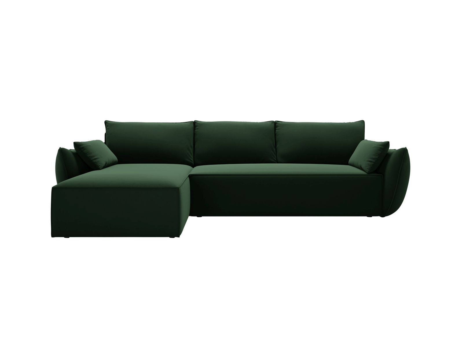 Velvet Left Corner Sofa With Bed Function And Box, "Kaelle", 4 Seats, 252x165x87