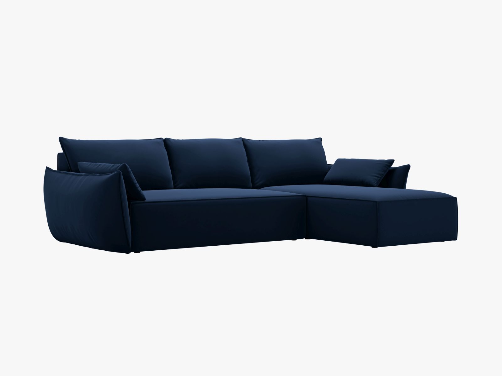 Velvet Left Corner Sofa With Bed Function And Box, "Kaelle", 4 Seats, 252x165x87
