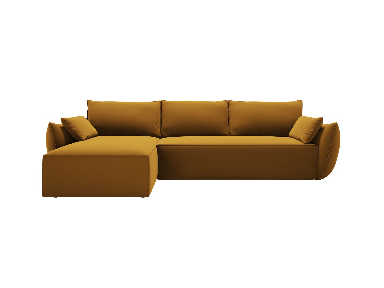 Velvet Left Corner Sofa With Bed Function And Box, "Kaelle", 4 Seats, 252x165x87