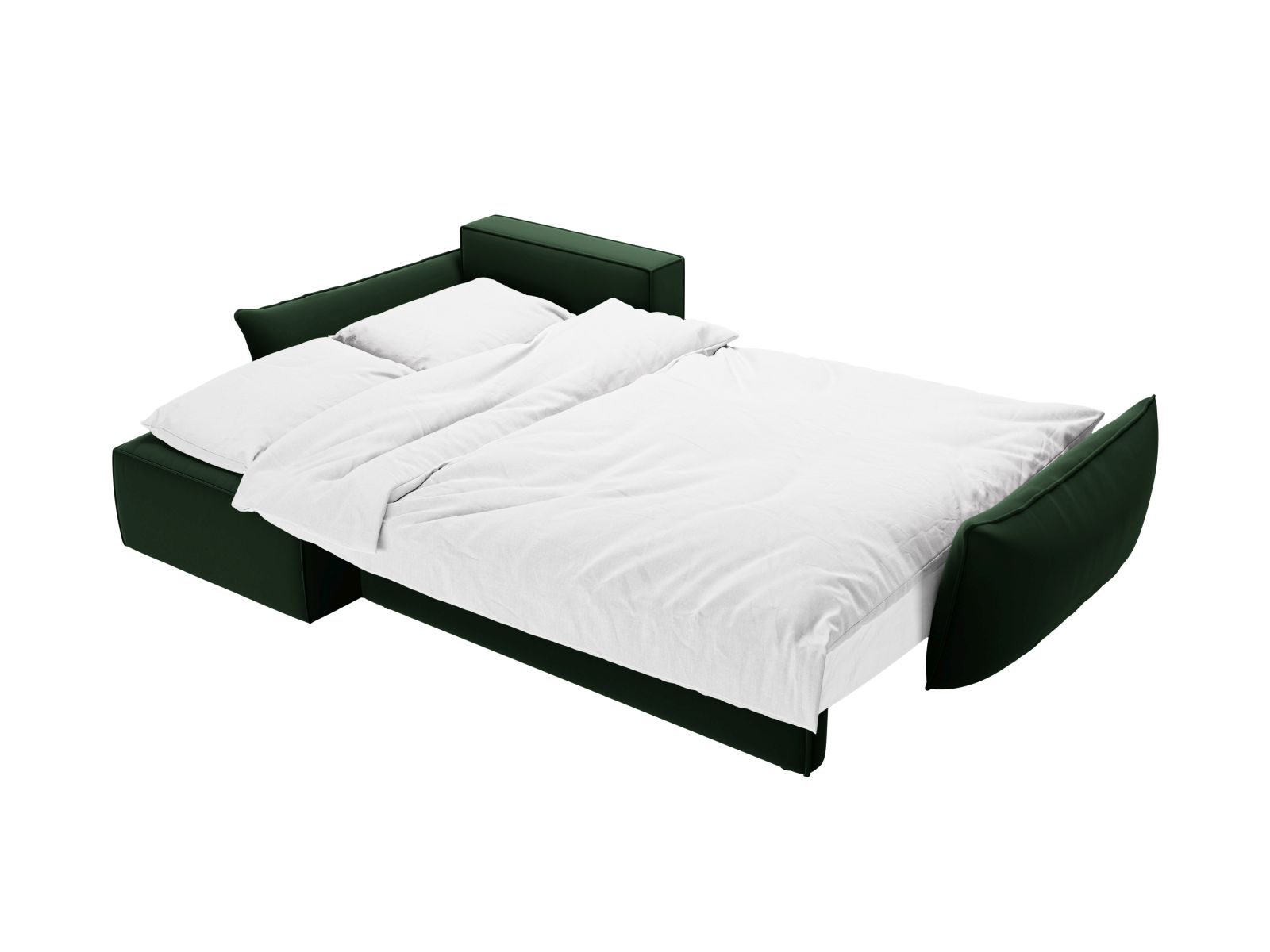 Velvet Left Corner Sofa With Bed Function And Box, "Kaelle", 4 Seats, 252x165x87