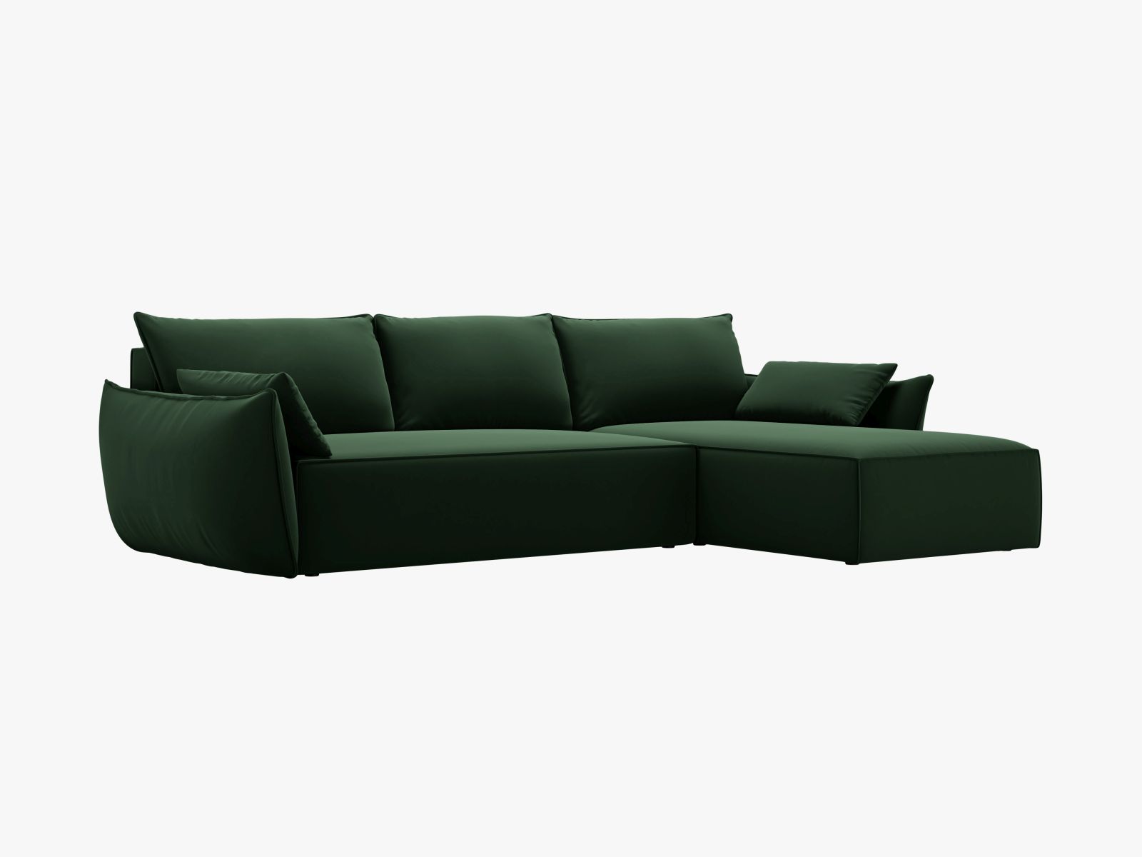 Velvet Left Corner Sofa With Bed Function And Box, "Kaelle", 4 Seats, 252x165x87