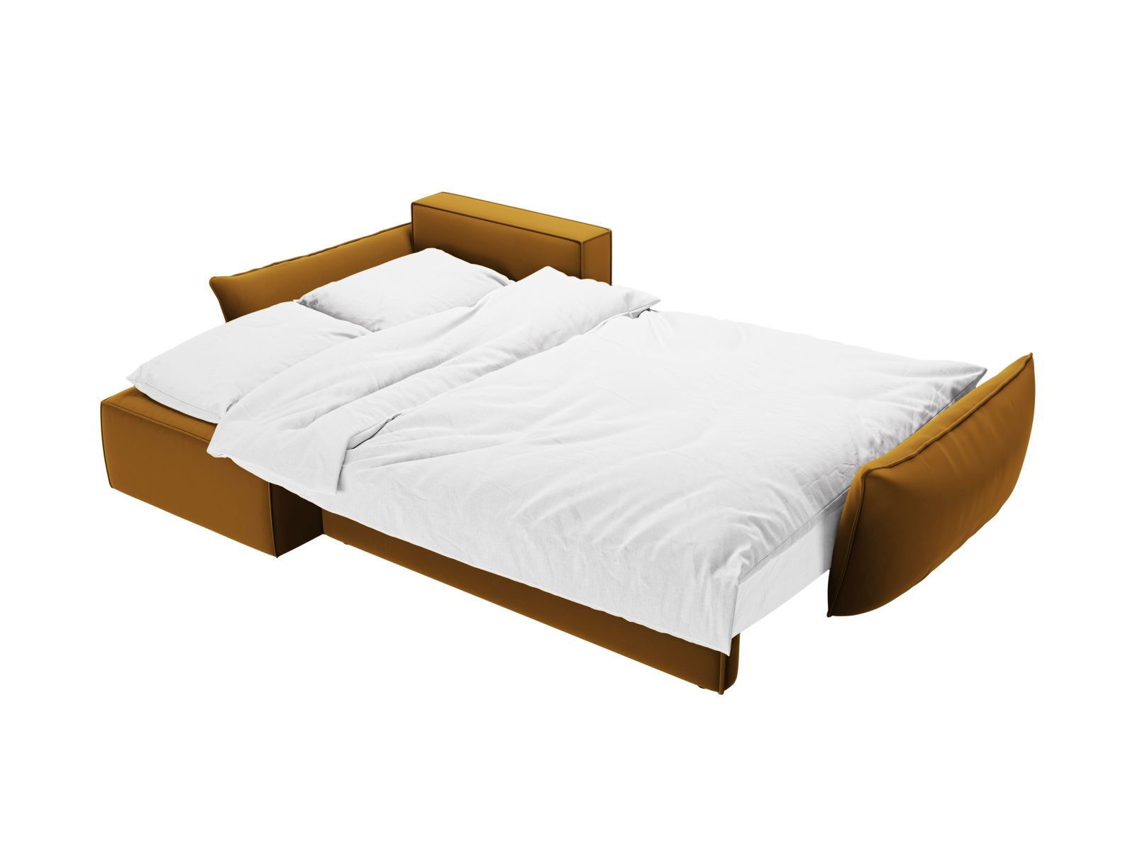 Velvet Left Corner Sofa With Bed Function And Box, "Kaelle", 4 Seats, 252x165x87